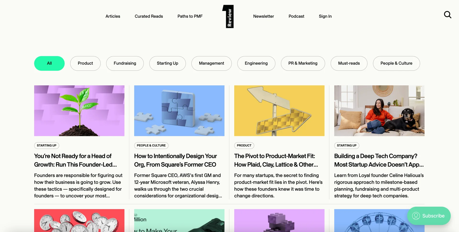 Screenshot of First round capital's blog