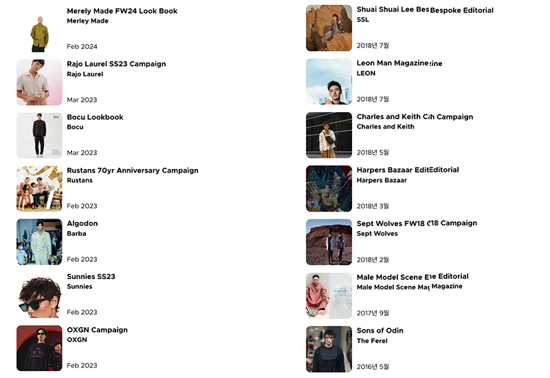 Check the model's portfolio before casting