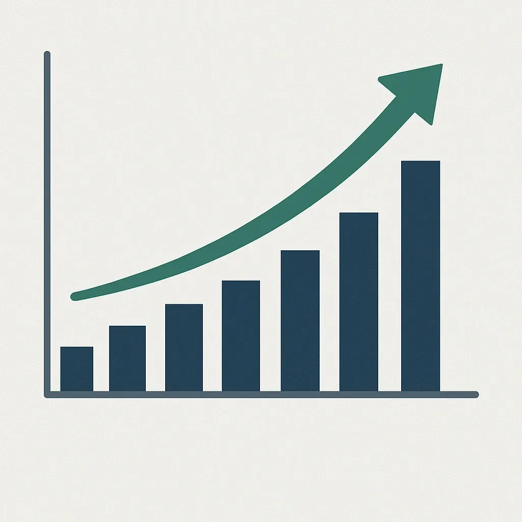 비약적인 매출 증가 그래프
