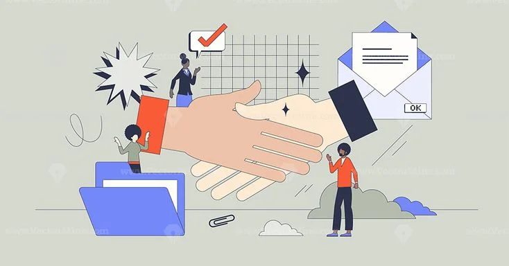 Partnership and contract confirmation illustration