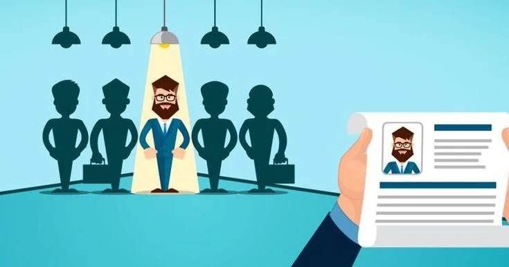 Recruiter reviewing resume and picking standout applicant