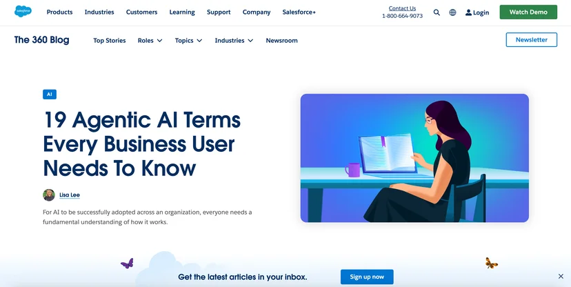 Screenshot of Salesforce's blog
