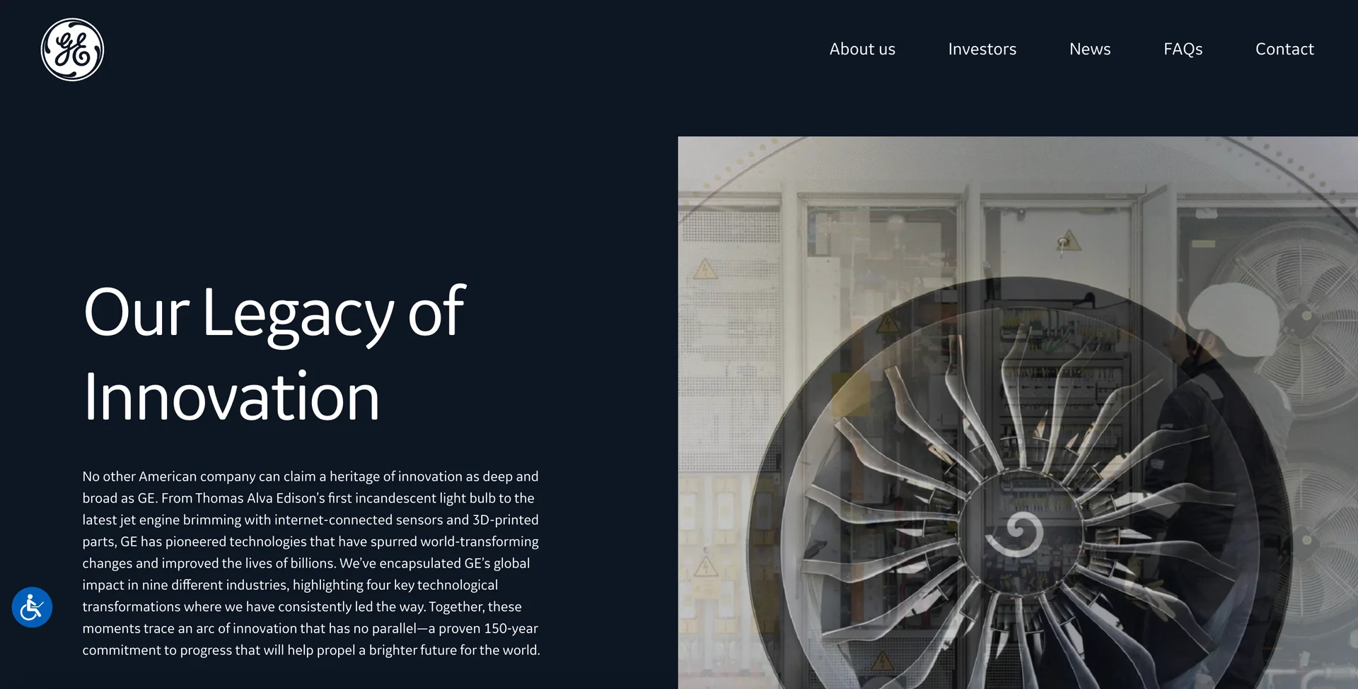 Screenshot of GE Reports's blog