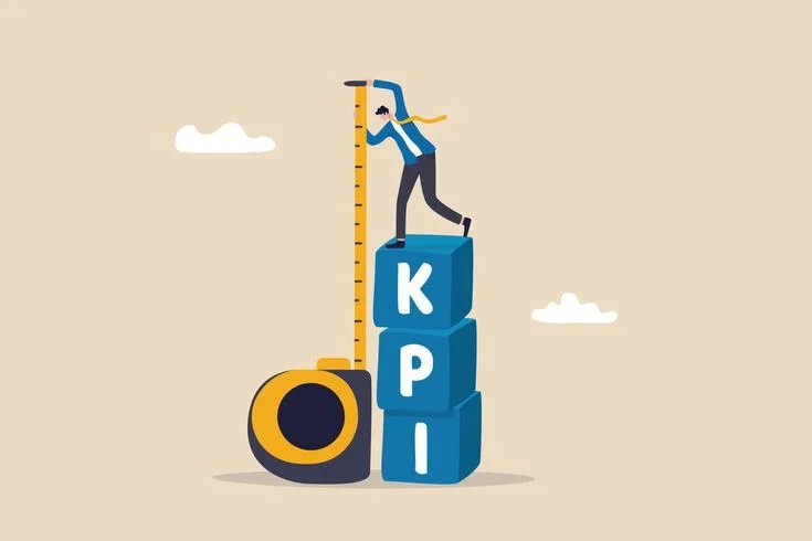 man tracking key performance indicators