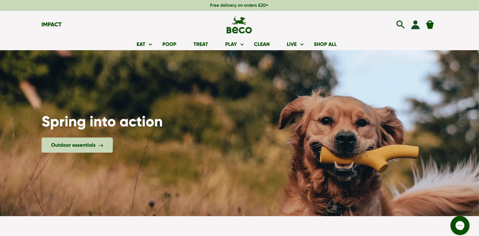 Screenshot of beco's homepage