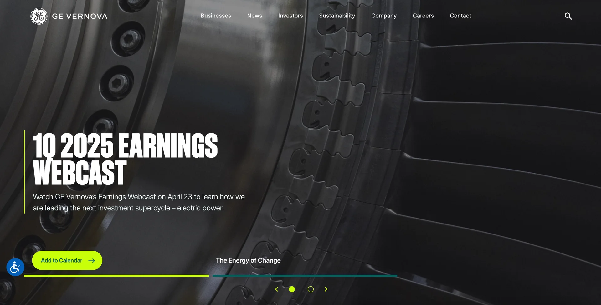 Screenshot of General Electric's blog