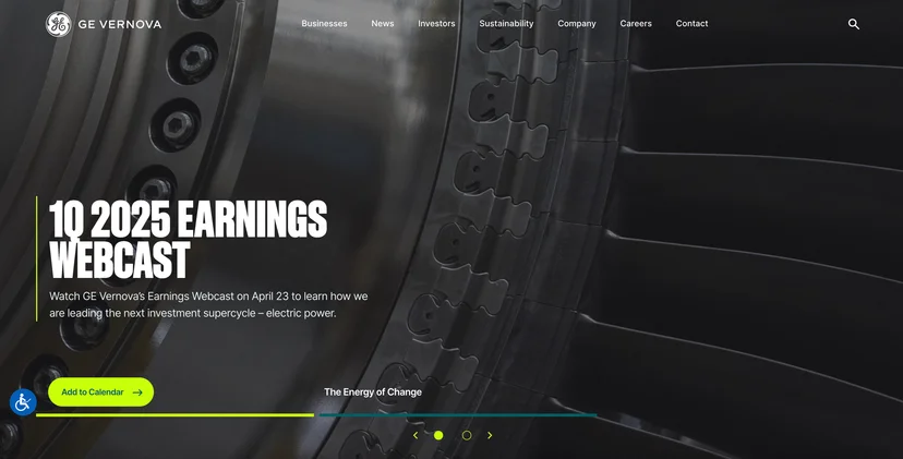 Screenshot of General Electric's blog