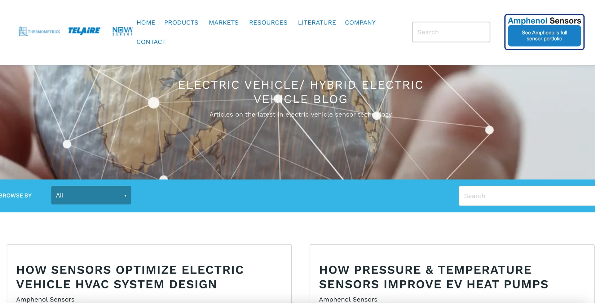 Screenshot of Amphenol’s blog