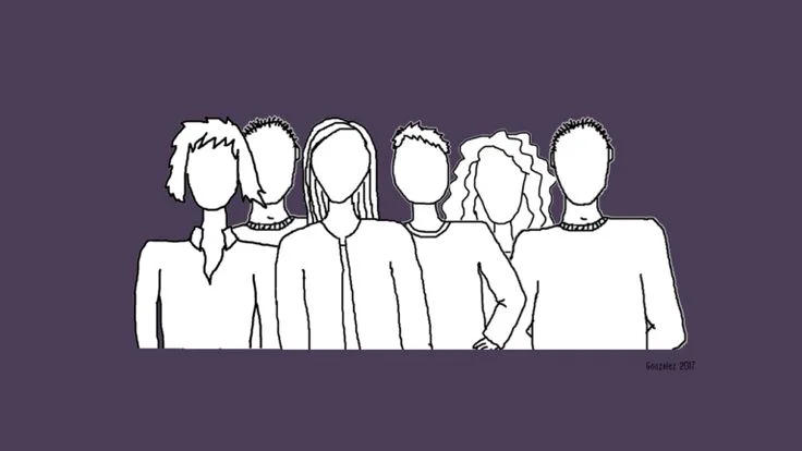 Community representation with stylized faceless group