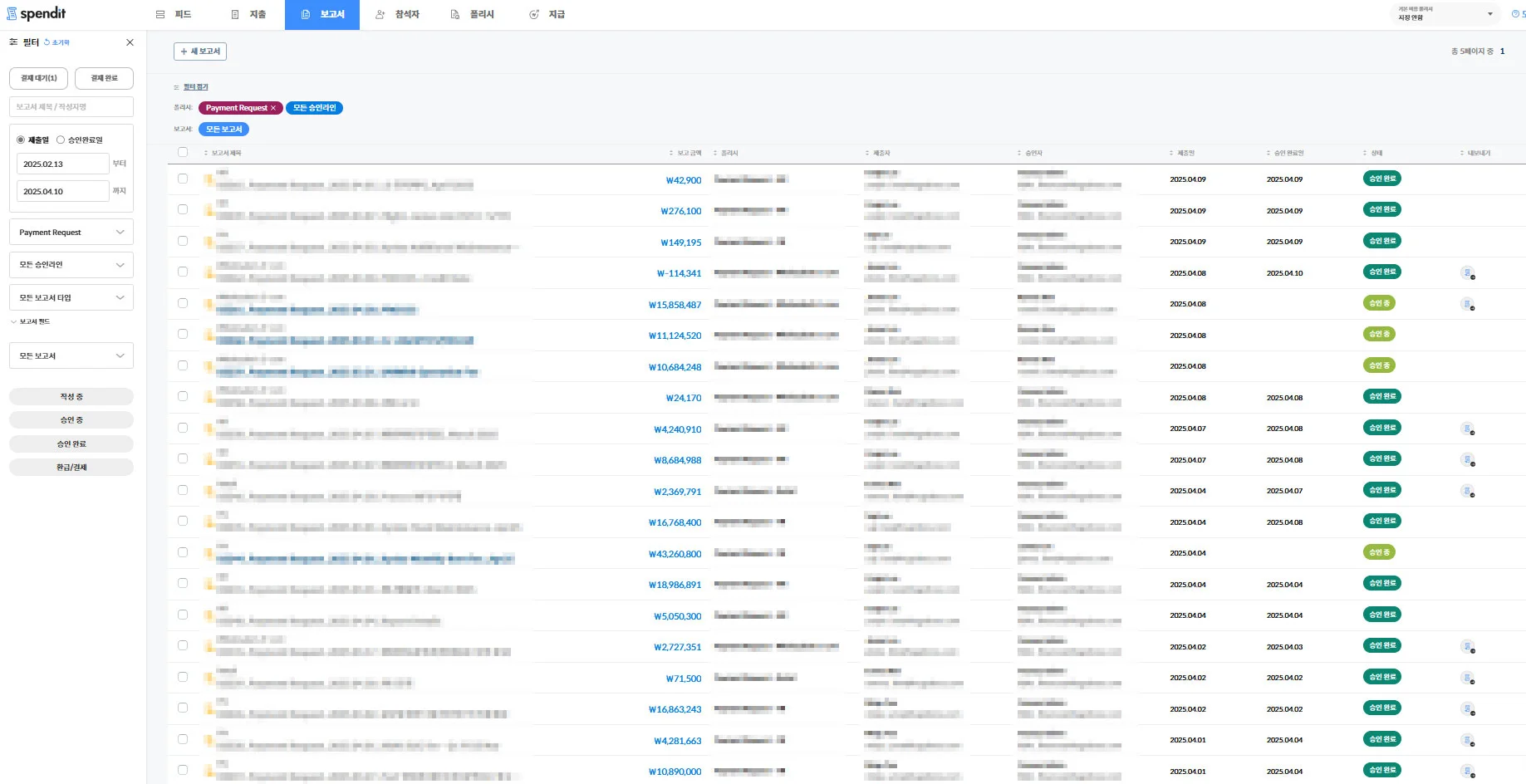 휴고보스코리아의 스팬딧 실 사용 화면