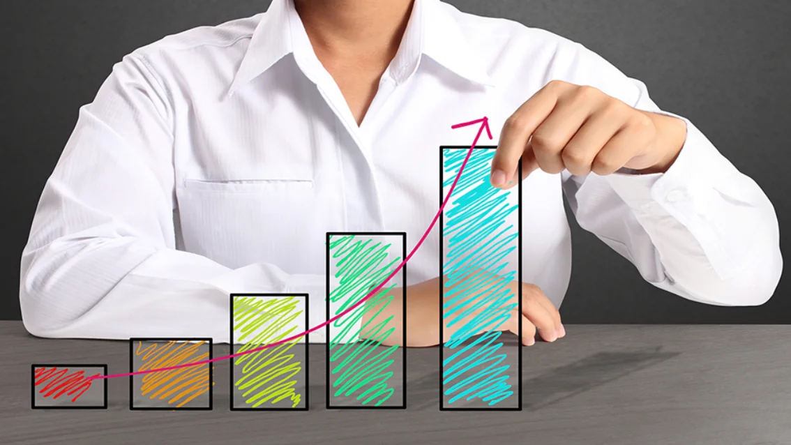 Representation of growth (graph increasing) 