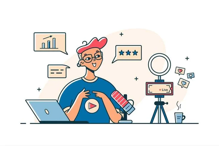 human recording video with laptop