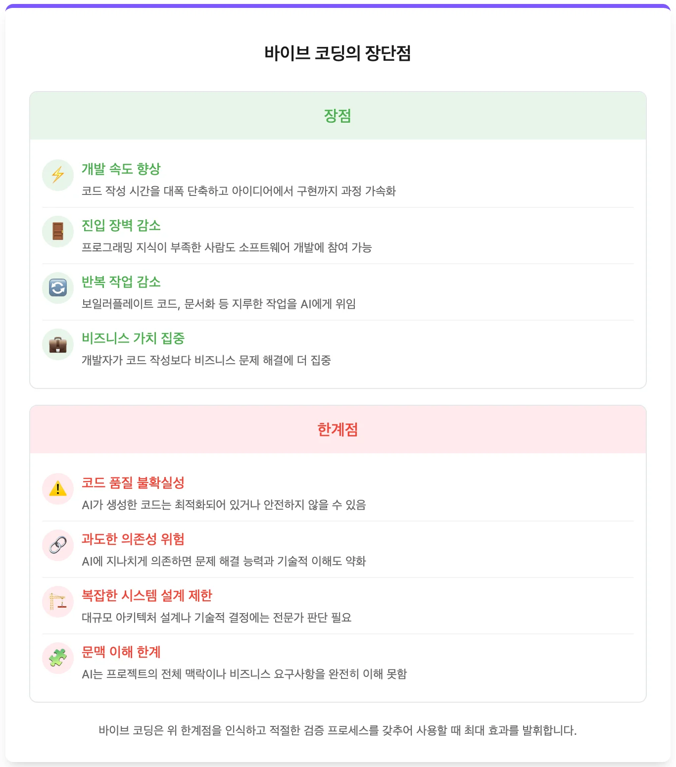 바이브코딩 장단점