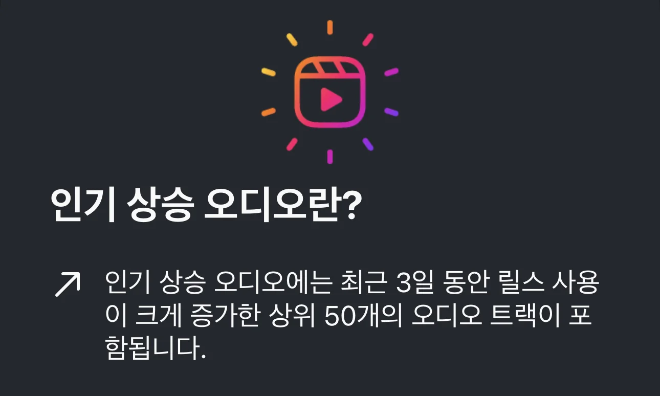 릴스 인기 상승 오디오란?