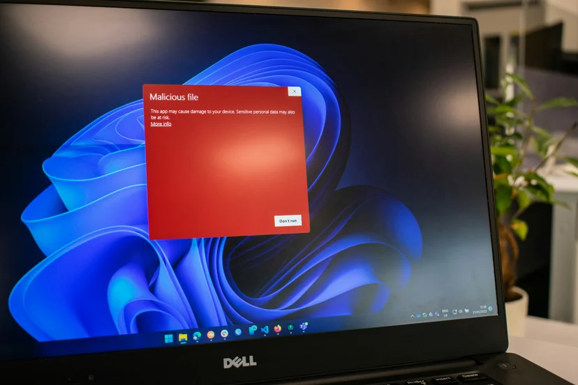 Sample of a Malicious file popup box