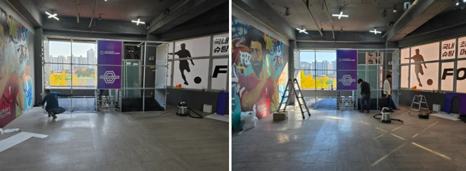 풋볼존 용인 상하점 설치중