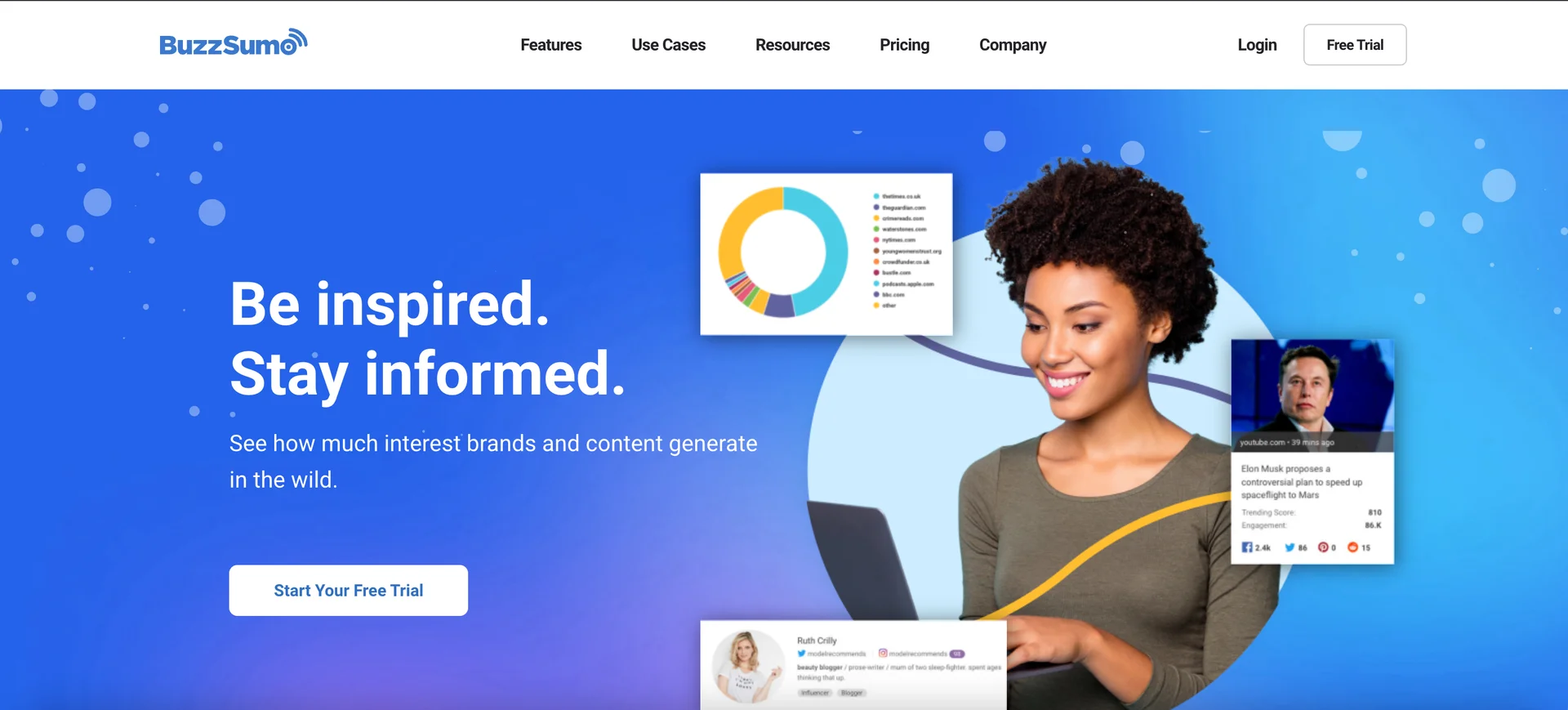 Screenshot of BuzzSumo's homepage