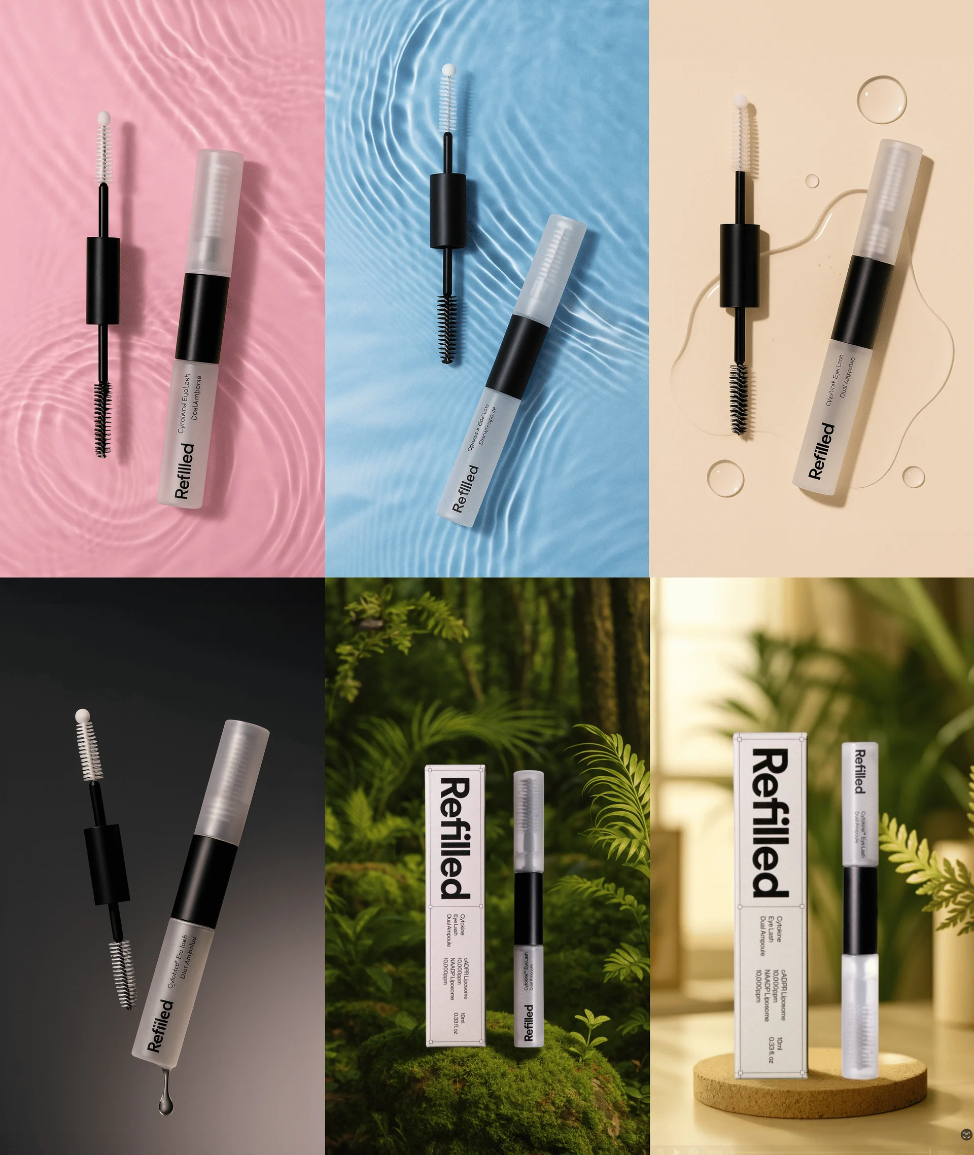 리필드 '사이토카인 아이래쉬 듀얼 앰플' 제품의 AI 연출컷 이미지