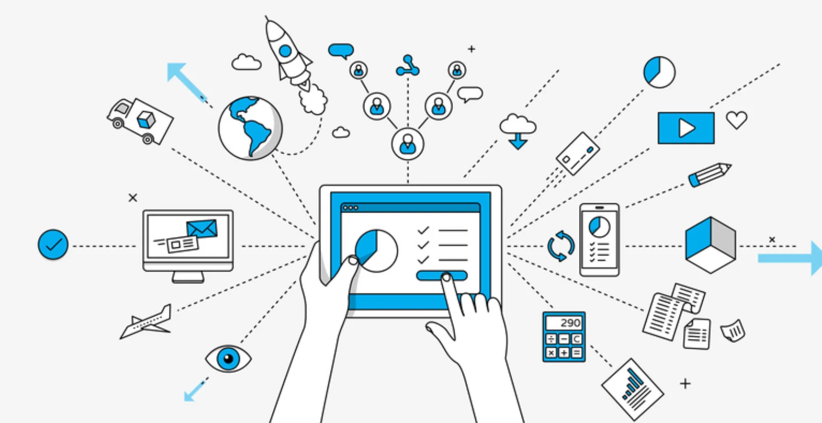 Illustration of different marketing tools 