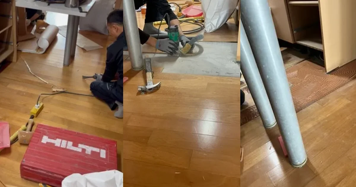 마루 부분 교체 과정