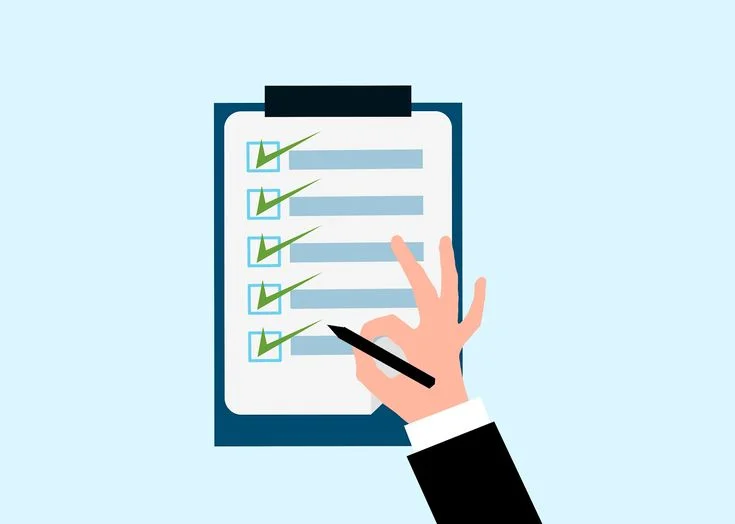  Task list completion illustration with green checkmarks