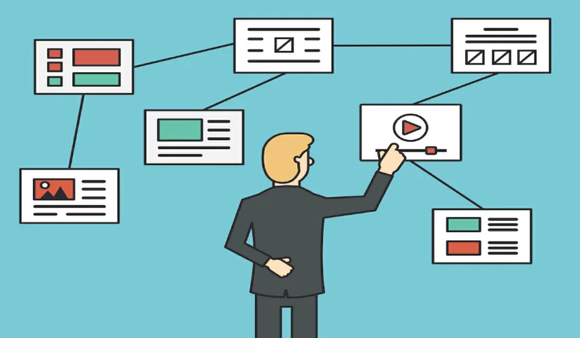 Person organizing and structuring content 