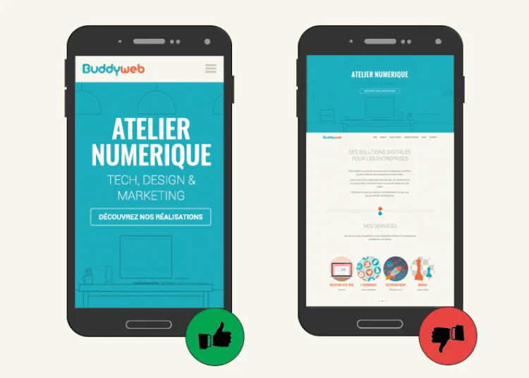 Good vs bad mobile design for responsive websites
