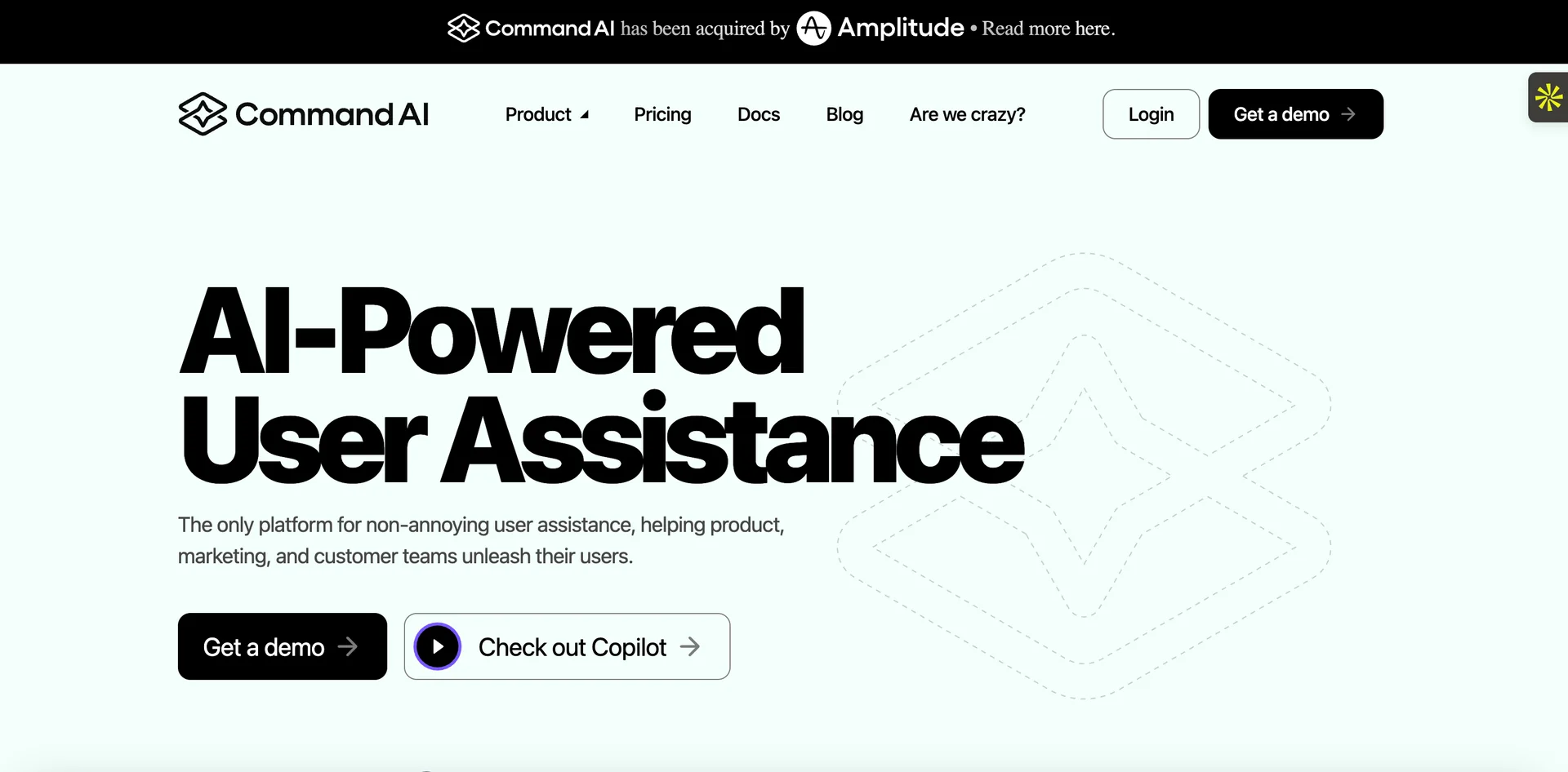 Screenshot of CommandBar's homepage