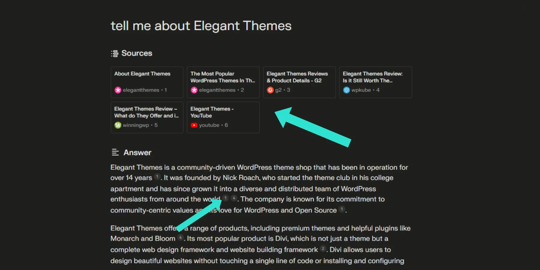 Perplexity AI 의 출처 표기