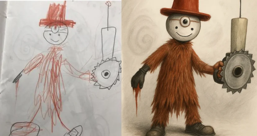 캐럿 어린이날 AI 그림 그리기 체험 결과물 예시