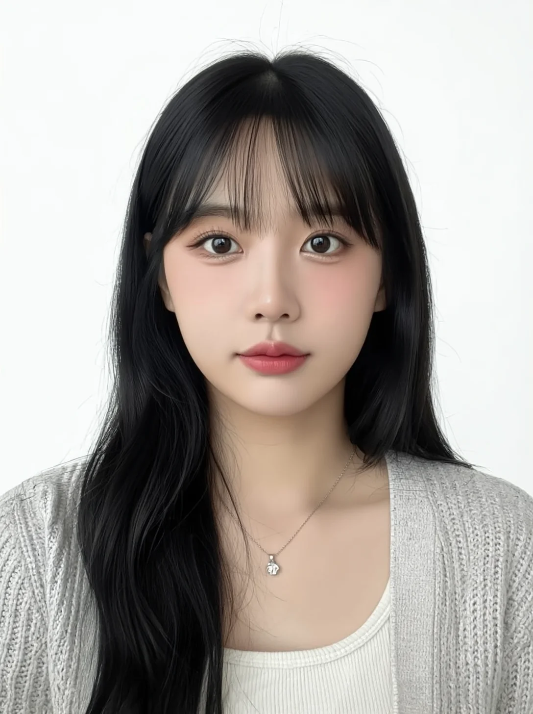 캐럿 AI로 셀카 사진이 전문가급 무료 증명사진으로 변환된 결과 이미지 (깔끔한 흰색 배경)