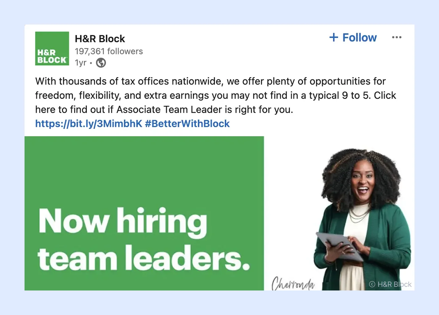 H&R Block의 채용공고