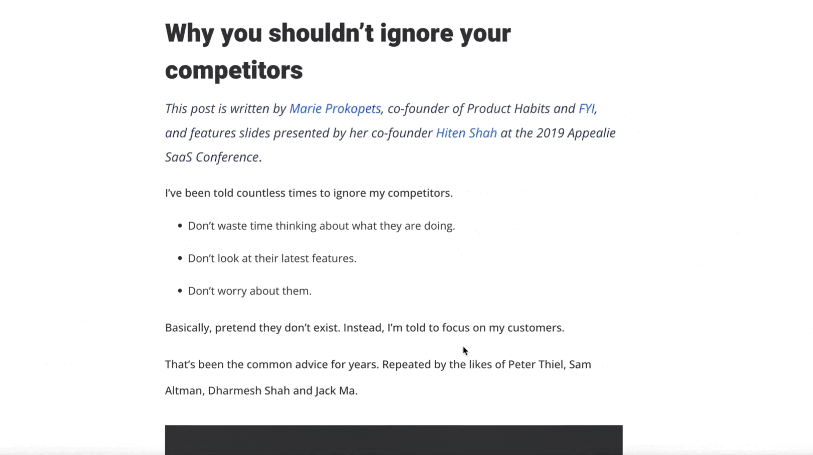 Example of Product habits blog post 