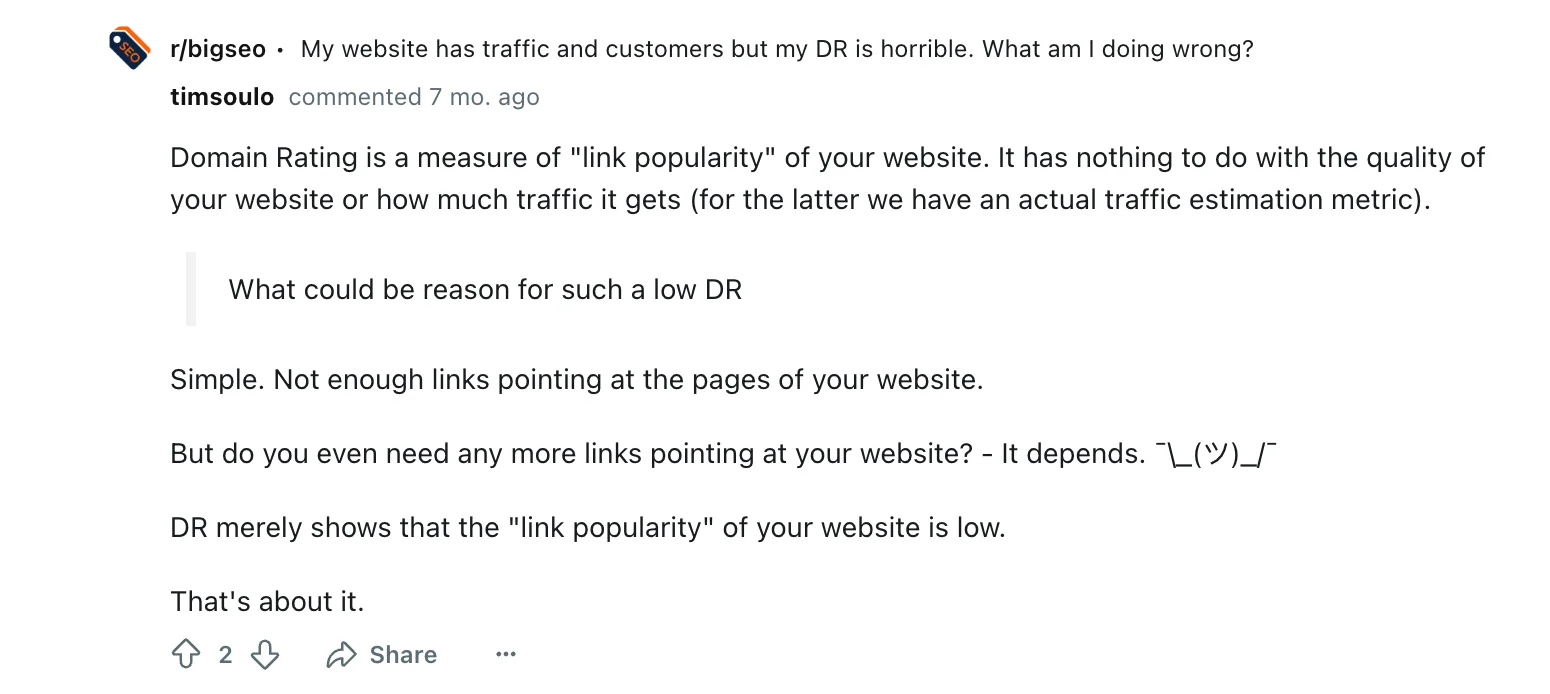 Tim soulo's comment on reddit