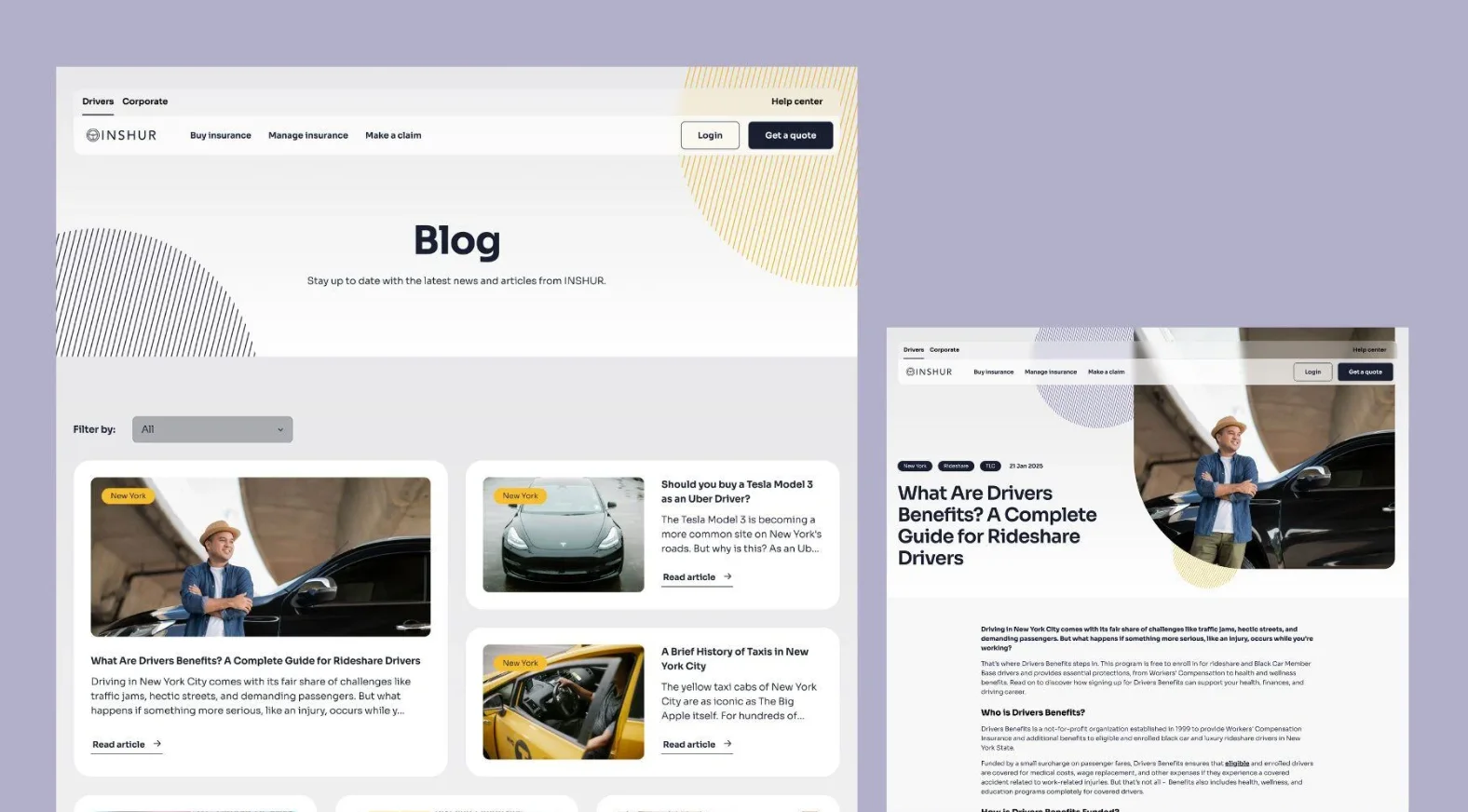 Screenshot of Inshur's blog