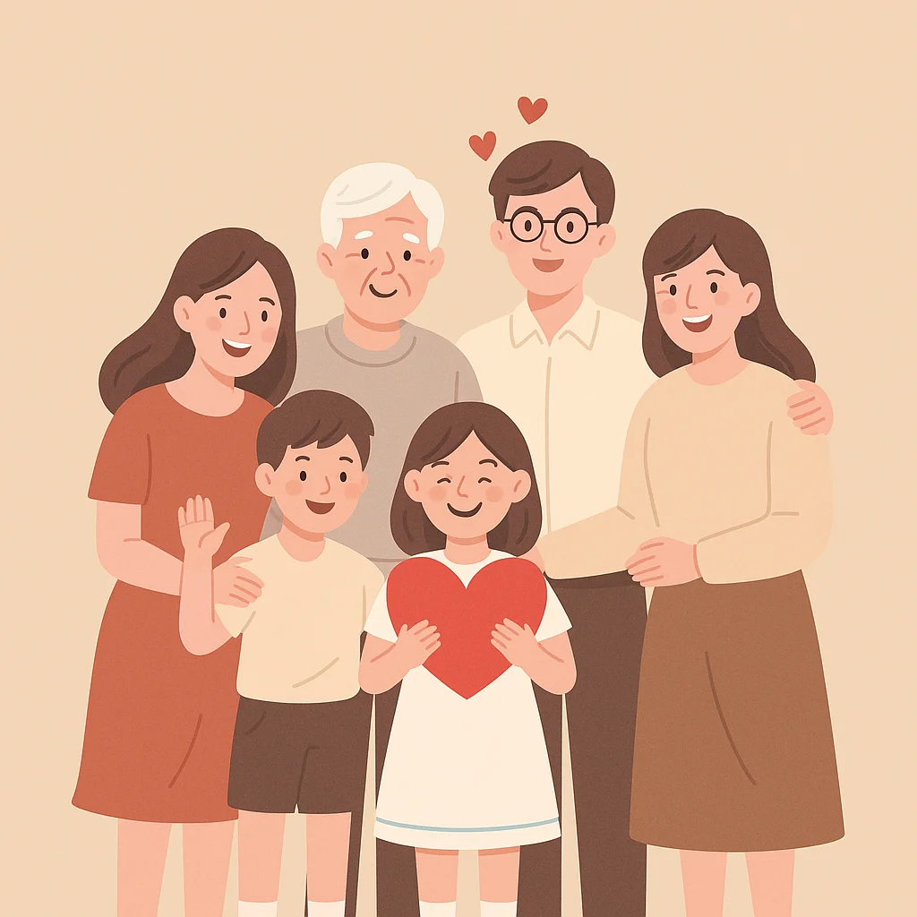 가정의 달 기념 화목한 가족 이미지