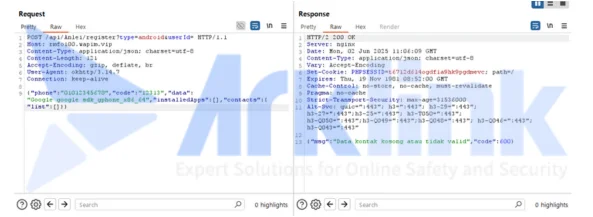 수집한 정보 저장 패킷
