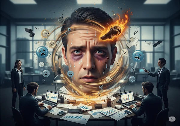 번아웃이 온 리더의 다크써틀 가득한 얼굴