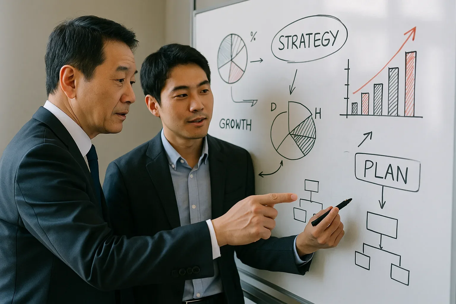 전략과 우선순위를 조율해 나가는 리더들의 모습