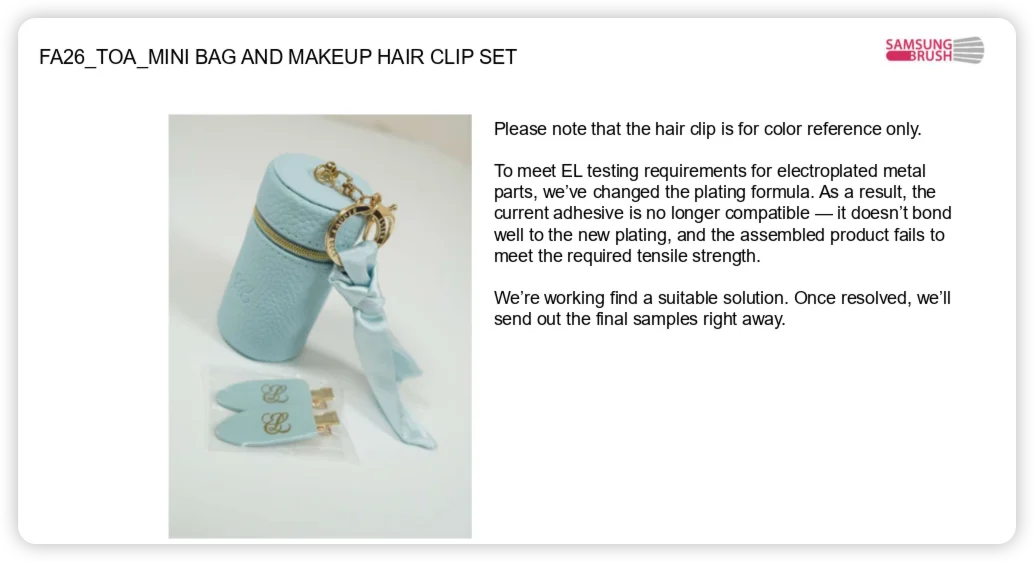 SamsungBrush's GWP References - mini bag and makeup hair clip set