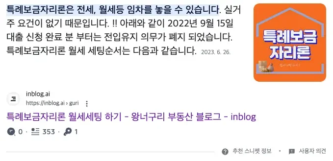구글 스니펫 예시