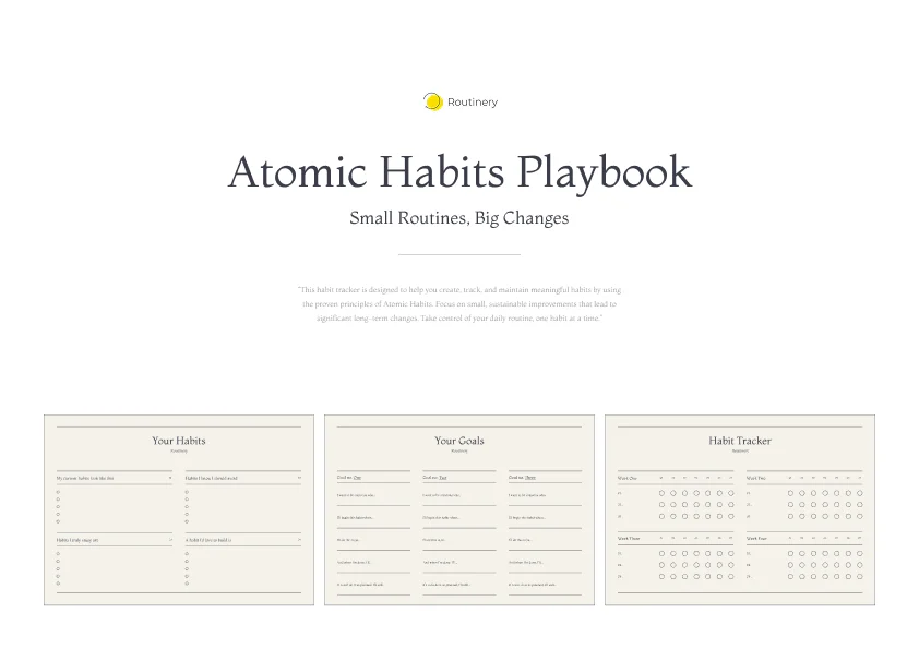 Visual Atomic Habits Cheat Sheet Template cover – printable and iPad-ready habit planner for daily routines