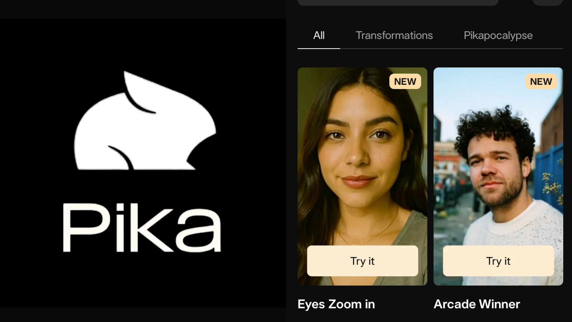 텍스트와 이미지로 영상을 만들고 편집하는 AI 툴 피카(Pika)의 공식 로고와 웹사이트