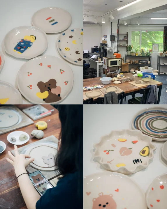 서울 마포구 홍대 소재 도예 공방 수업 및 결과물 사진