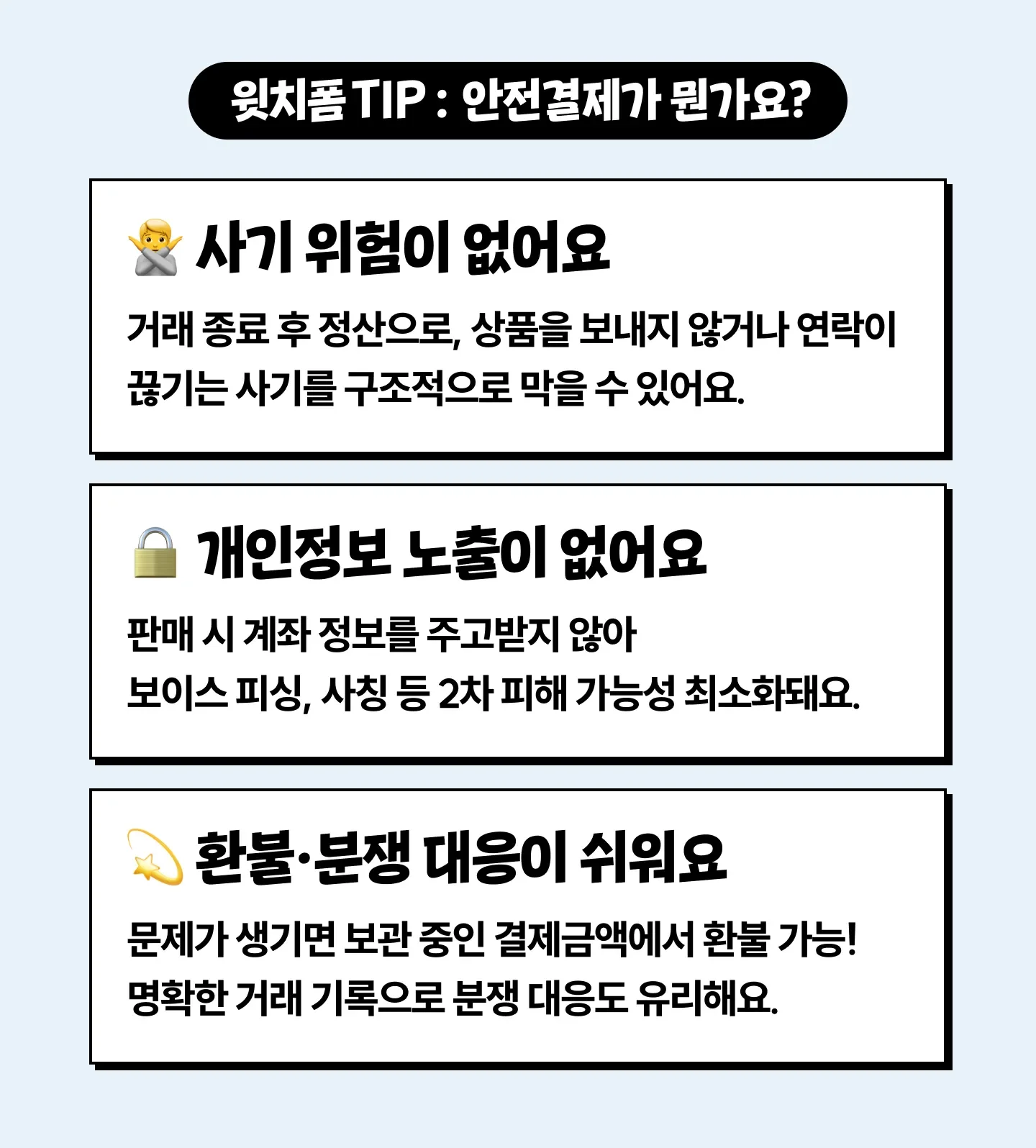 윗치폼 안전결제 설명과 장점