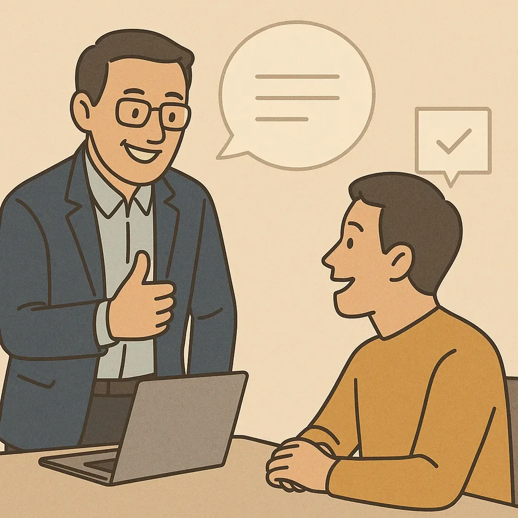 긍정적 피드백을 주는 리더의 모습