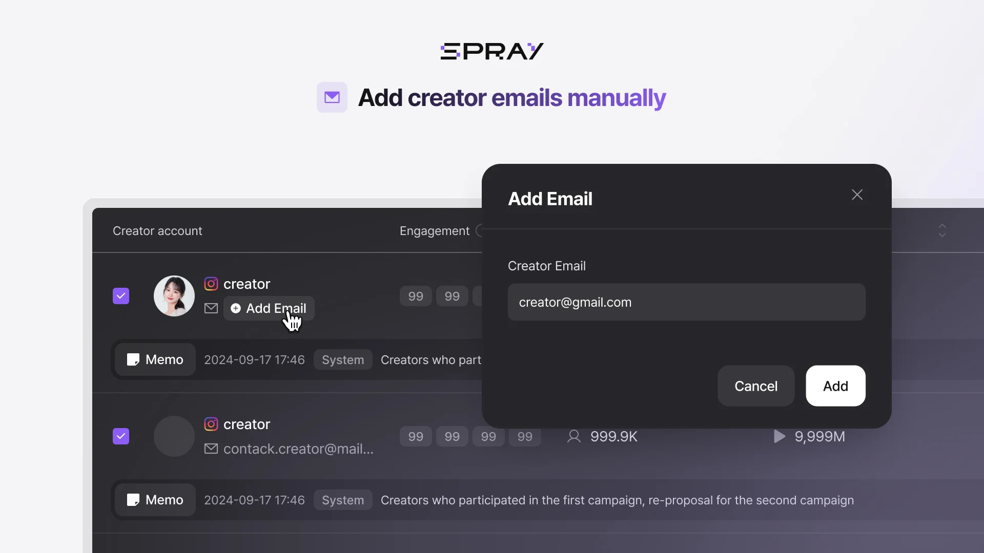 If you learn email information through collaboration, save it and use it later