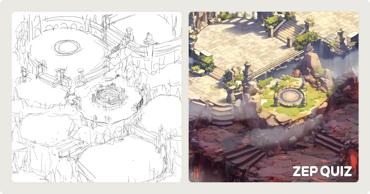 ZEP QUIZ Angel vs. Devil Map Sketch