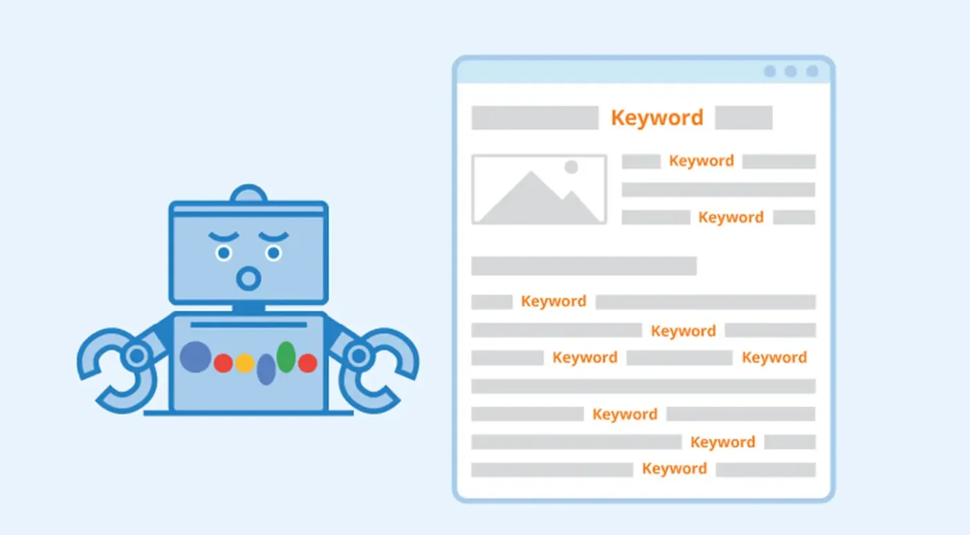Google bot detecting keyword stuffing on a webpage
