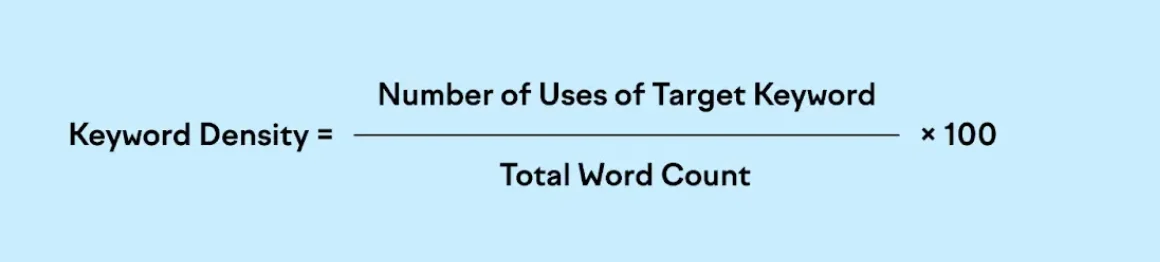Formula for calculating keyword density in SEO content